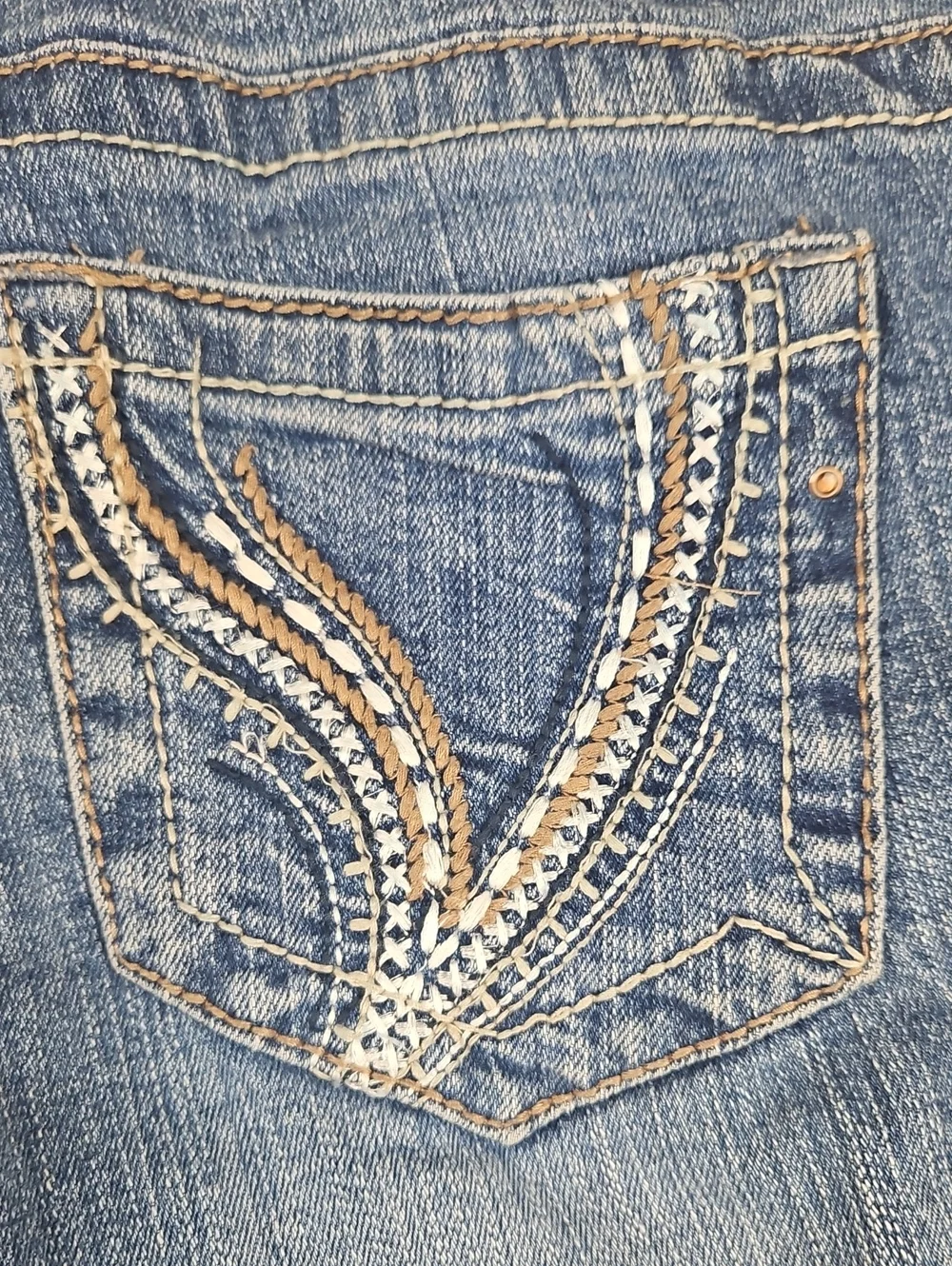 Ariya Jeans Distressed Blue Denim Women’s Jean Bermuda Shorts Y2K Grunge, 9/10